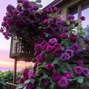 Роза Плетистая Плум Пэшн купить по цене от 610р. в интернет-магазине «Посадика» с доставкой почтой в в Вереяе и по всей России – [изображение №1].